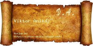 Viktor Anikó névjegykártya